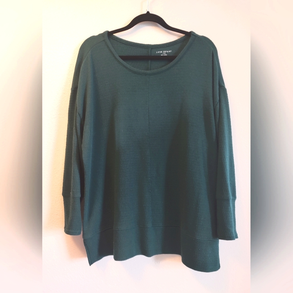 LANE BRYANT Sz 14/16 Hunter Green Pullover Knit